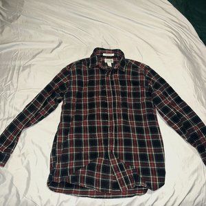 LL Bean Men's Scotch Plaid Flannel Shirt, Traditional Fit